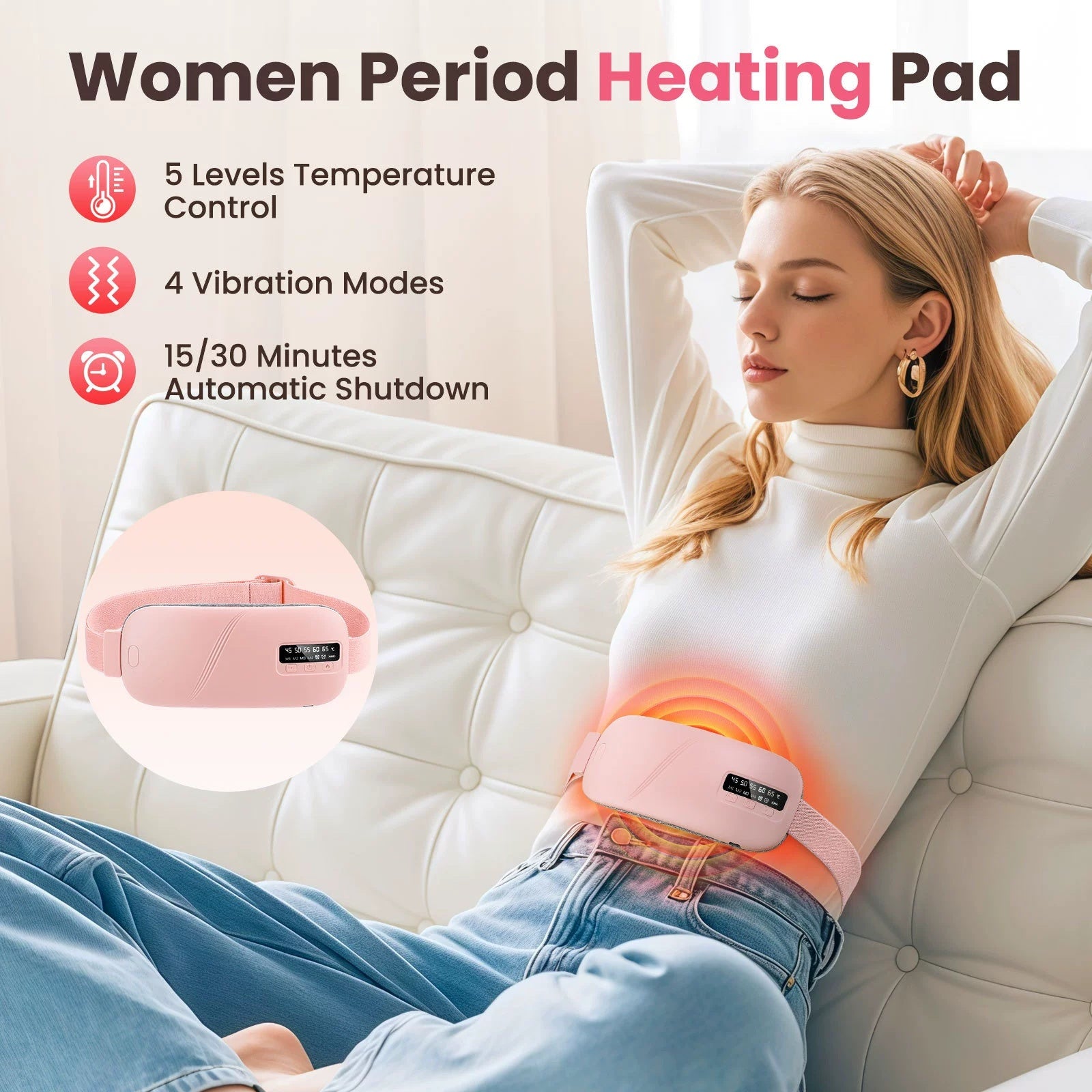 Cielune Cocon, ceinture chauffante et massante portable pour le confort menstruel